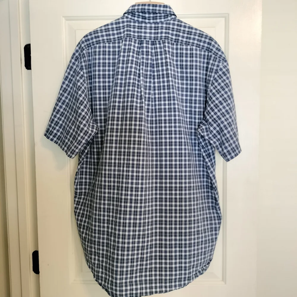 Polo Ralph‎ Lauren Blake Black And Blue Plaid Men's Short Sleeve Shirt Size L